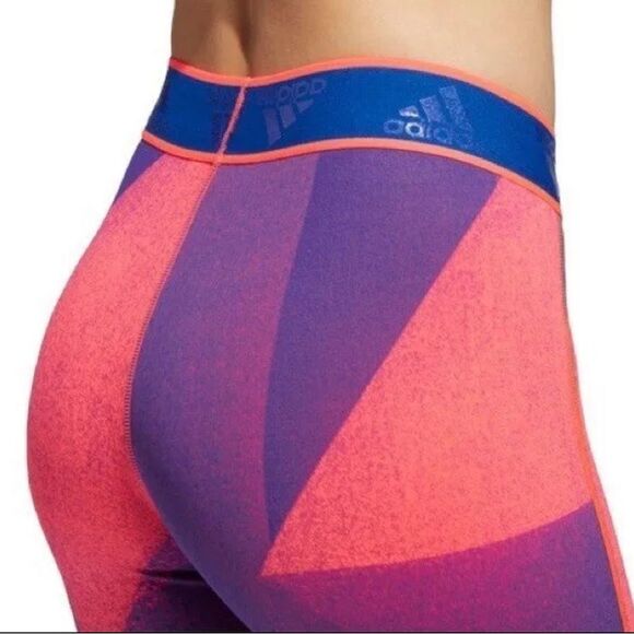 Adidas Alphaskin Graphic Mid Rise Training Tights SignalPink/TeamRoy size small - Picture 13 of 14